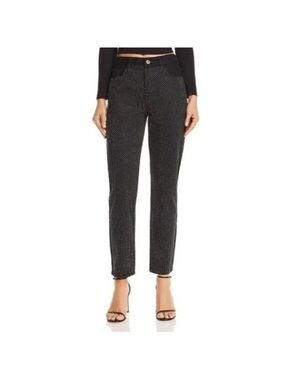Pistola Nico High Rise Mom jean in charcoal with rhinestone embellishment